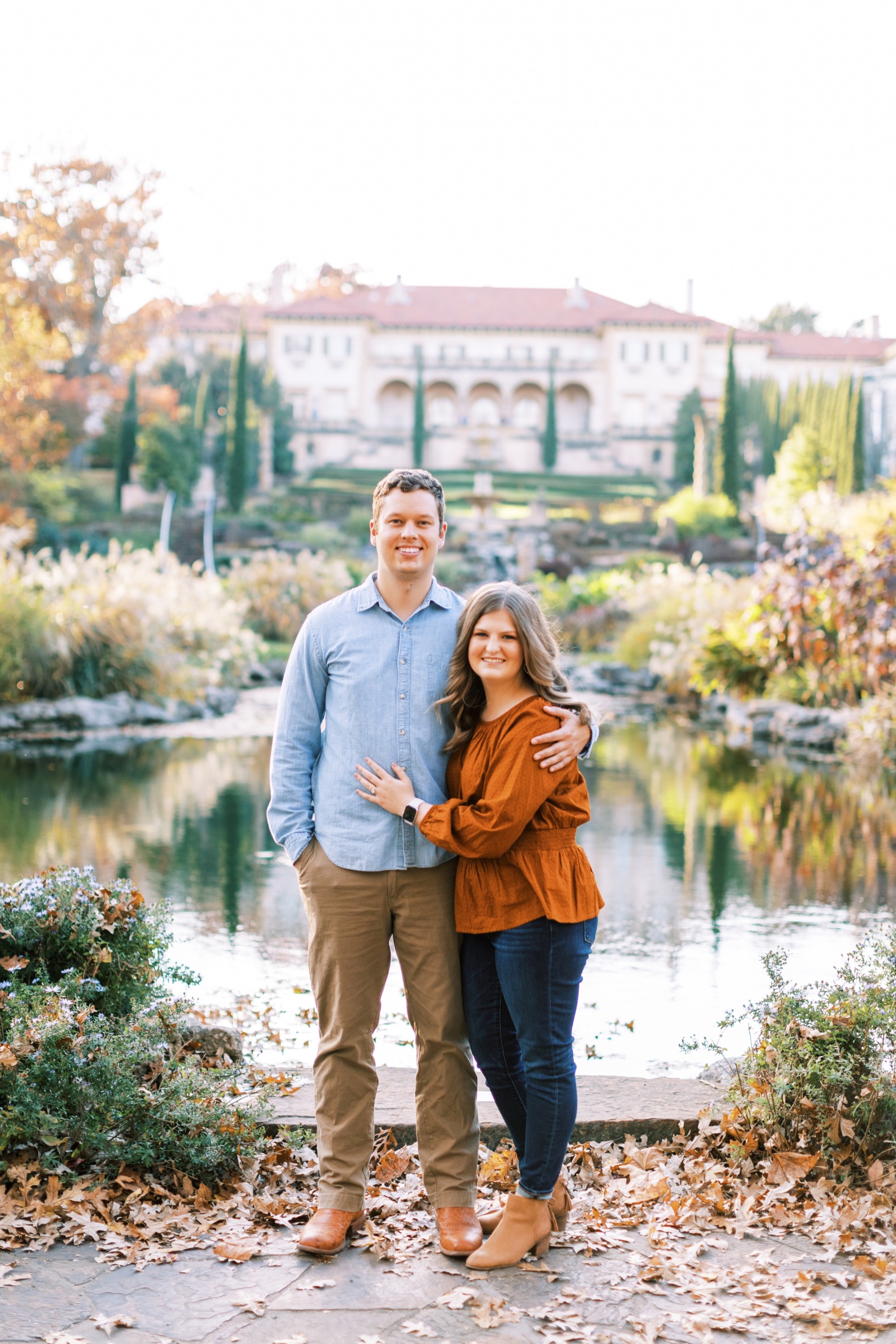 Philbrook Museum Engagement Pictures in Fall
